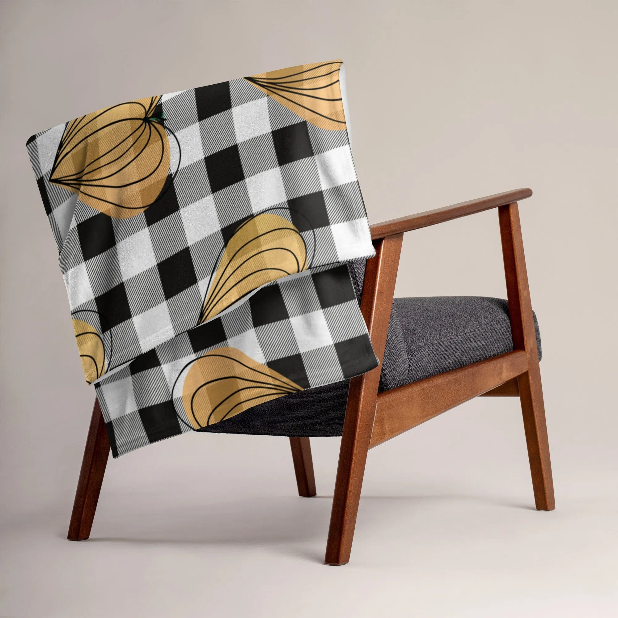 Plaid Pumpkin Fall Throw Blanket for Your Couch