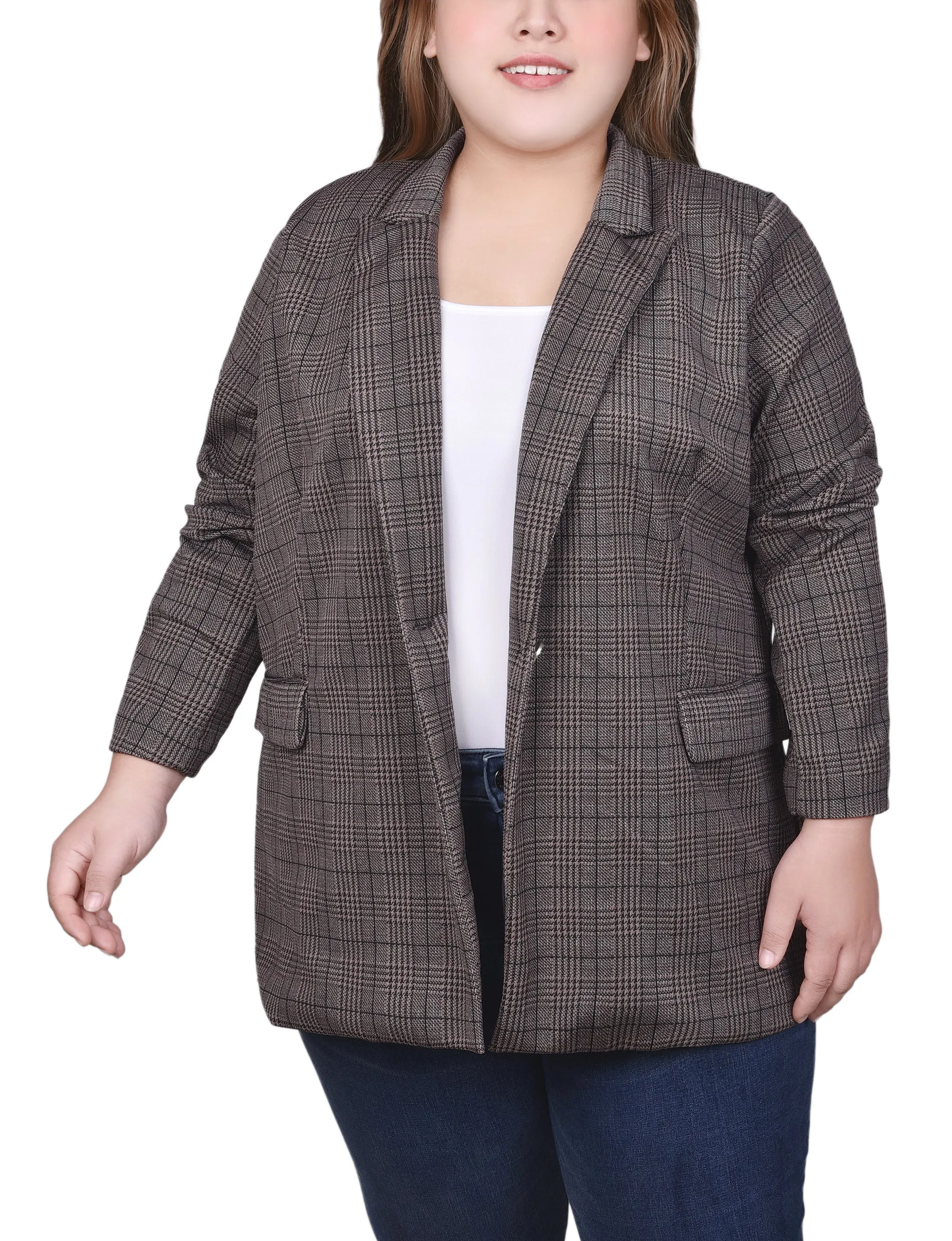 Plus Size Long Sleeve Ponte Jacket