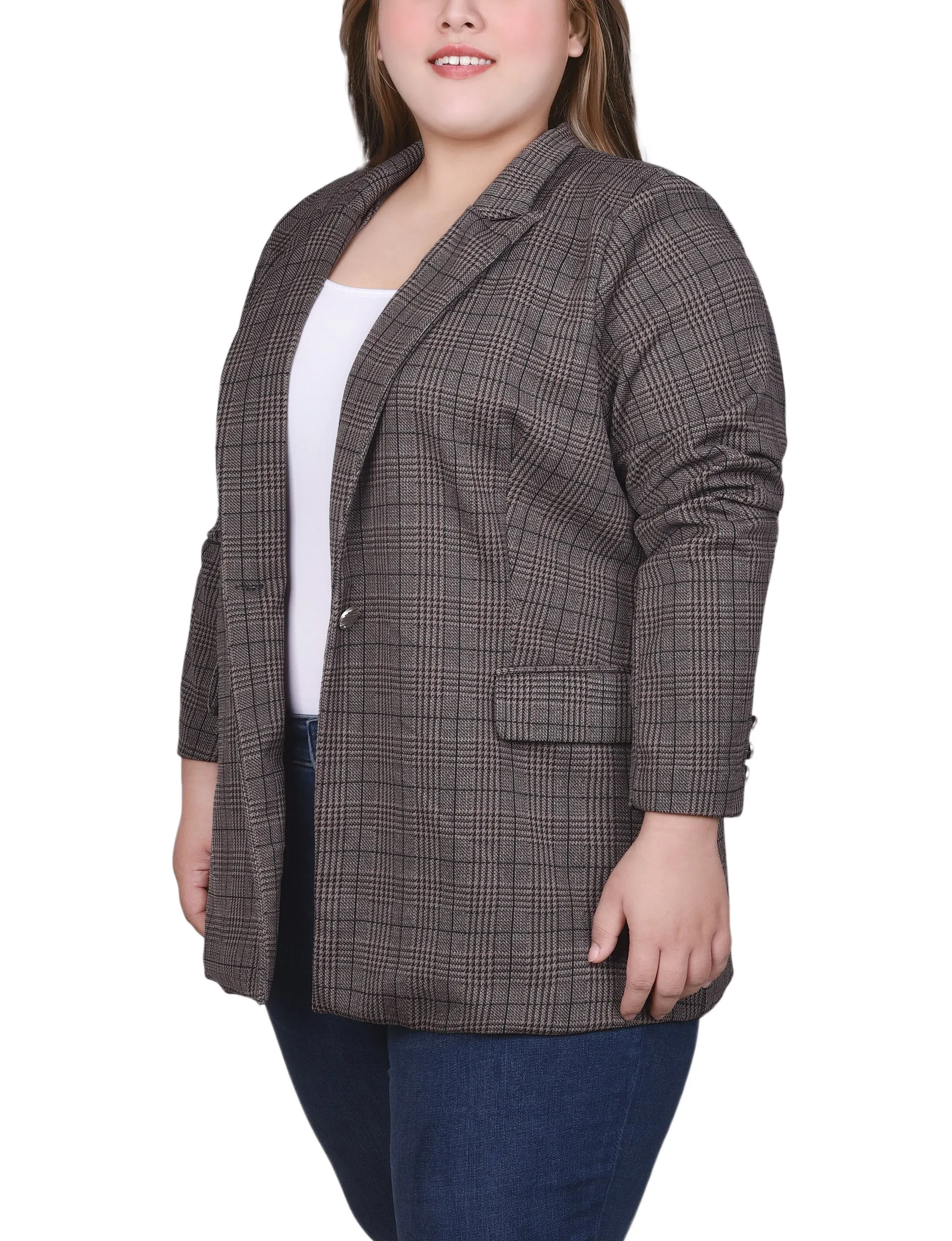 Plus Size Long Sleeve Ponte Jacket