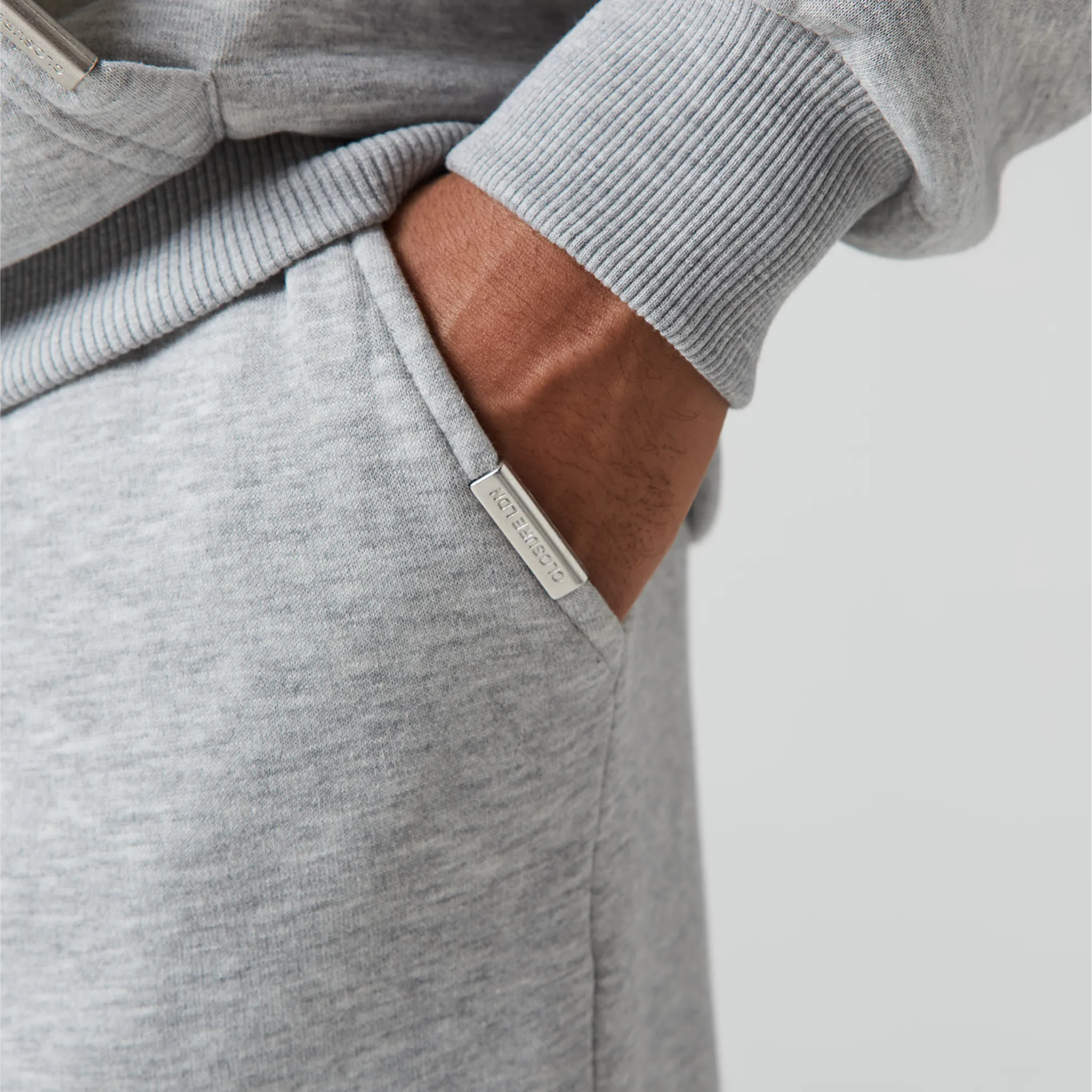 Relaxed Fit Open Hem Tracksuit | Grey Marl