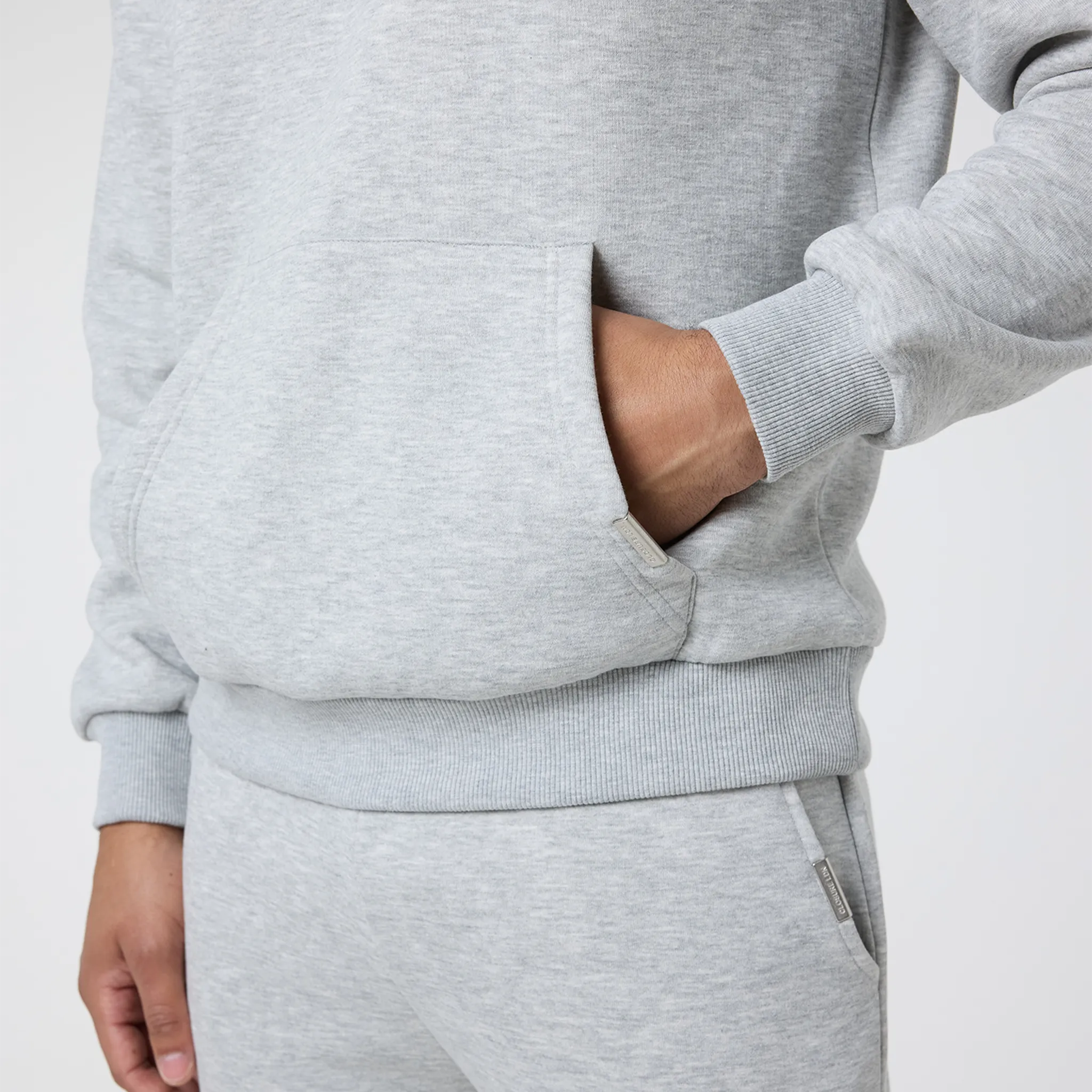 Relaxed Fit Open Hem Tracksuit | Grey Marl