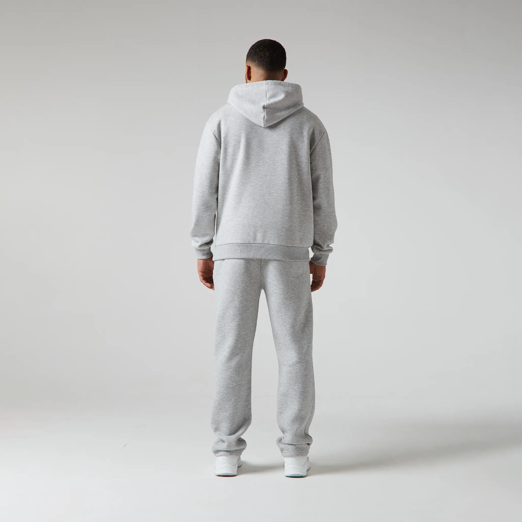 Relaxed Fit Open Hem Tracksuit | Grey Marl