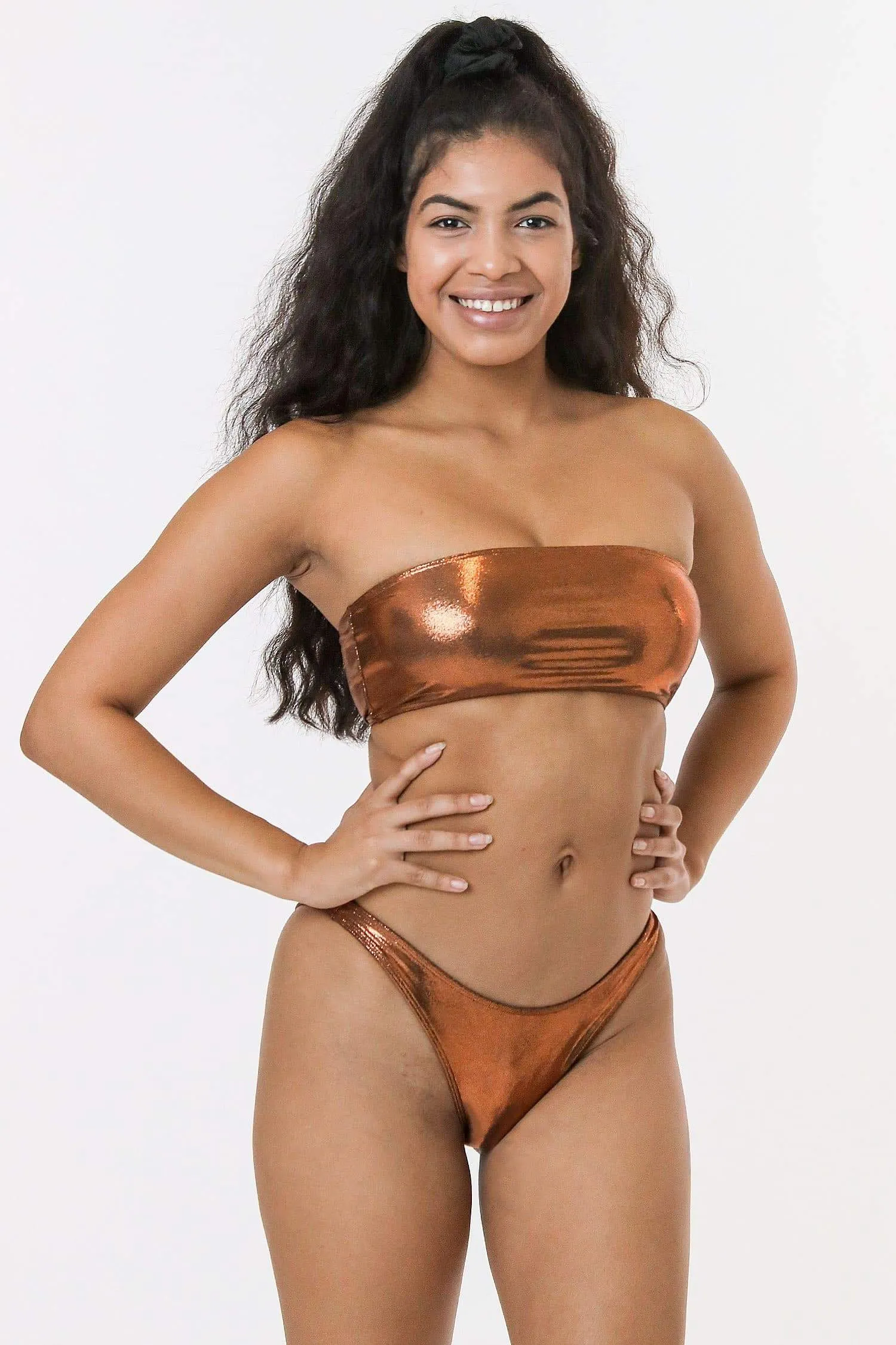 RMH8393 - Shiny Matrix Tube Bikini Top