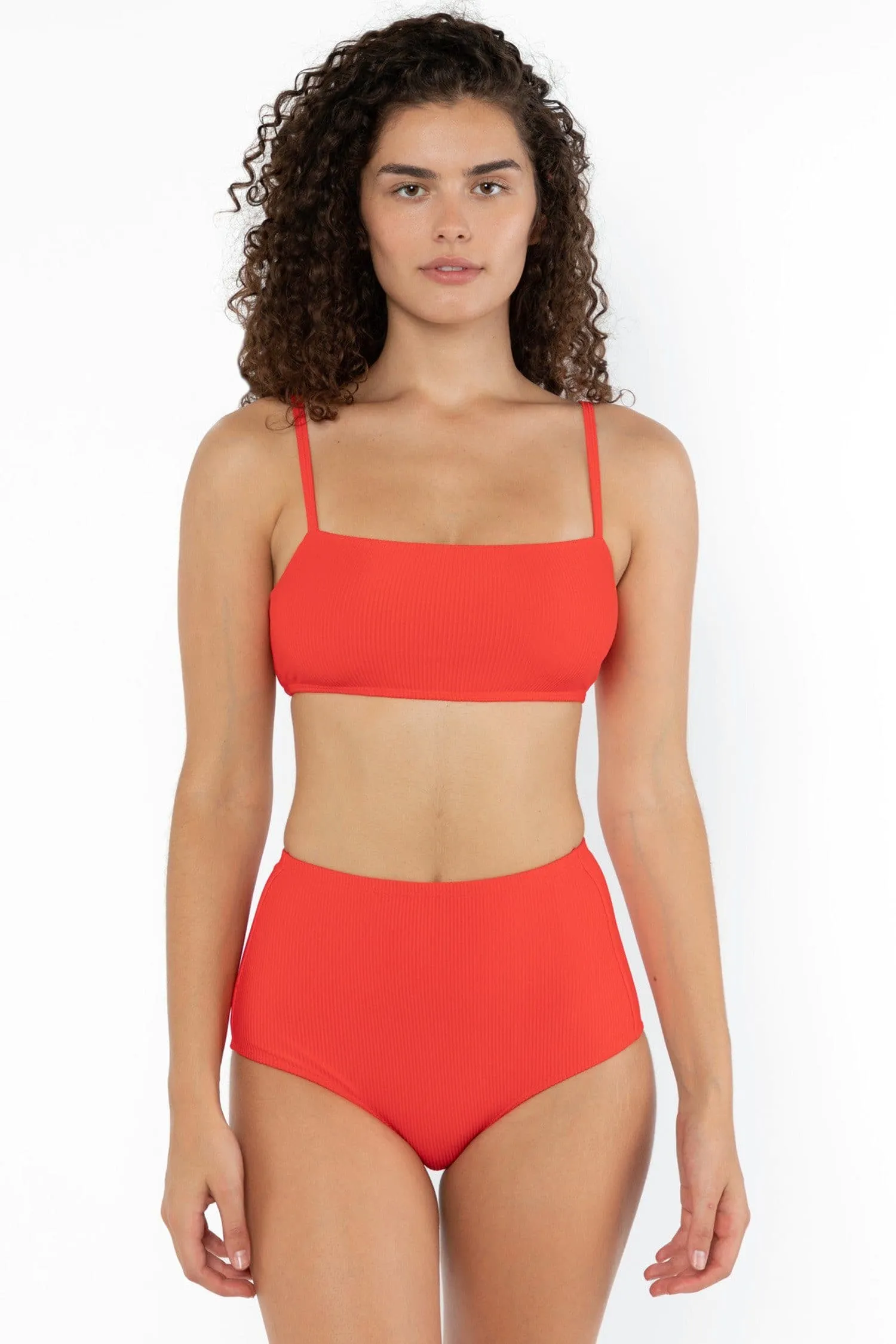 RRS075 - The Ribbed Minimalist Crop Swim Top