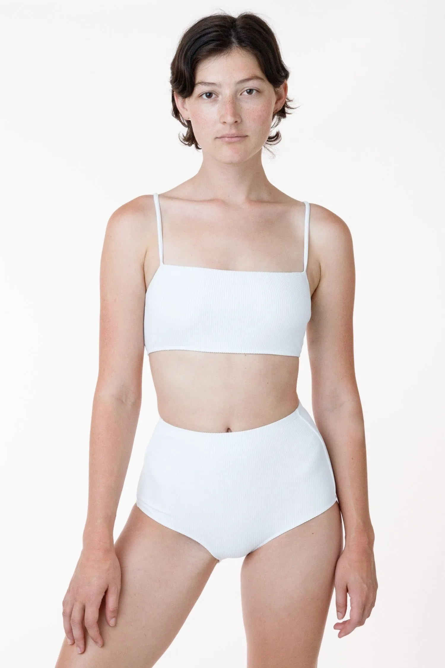 RRS075 - The Ribbed Minimalist Crop Swim Top