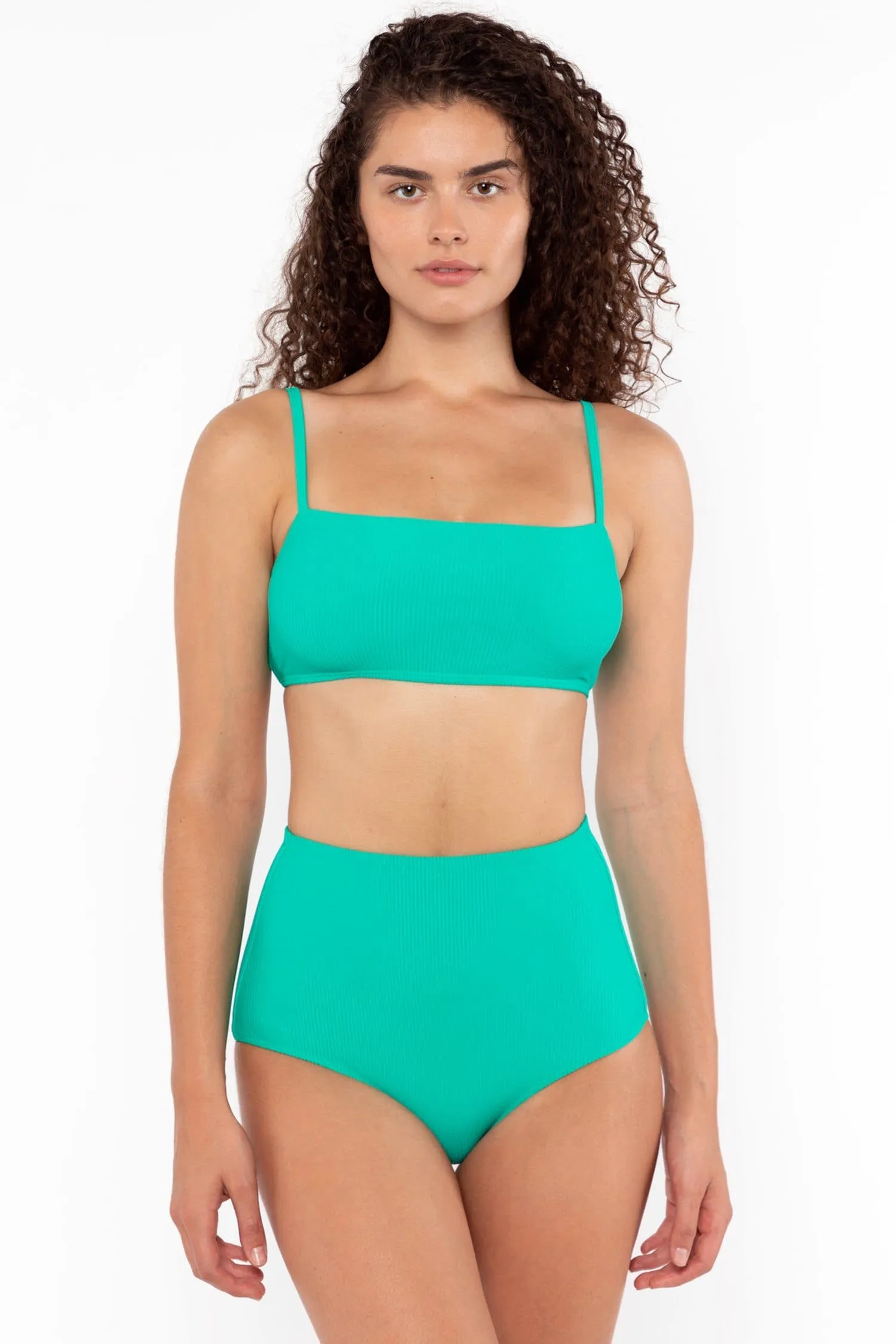 RRS075 - The Ribbed Minimalist Crop Swim Top