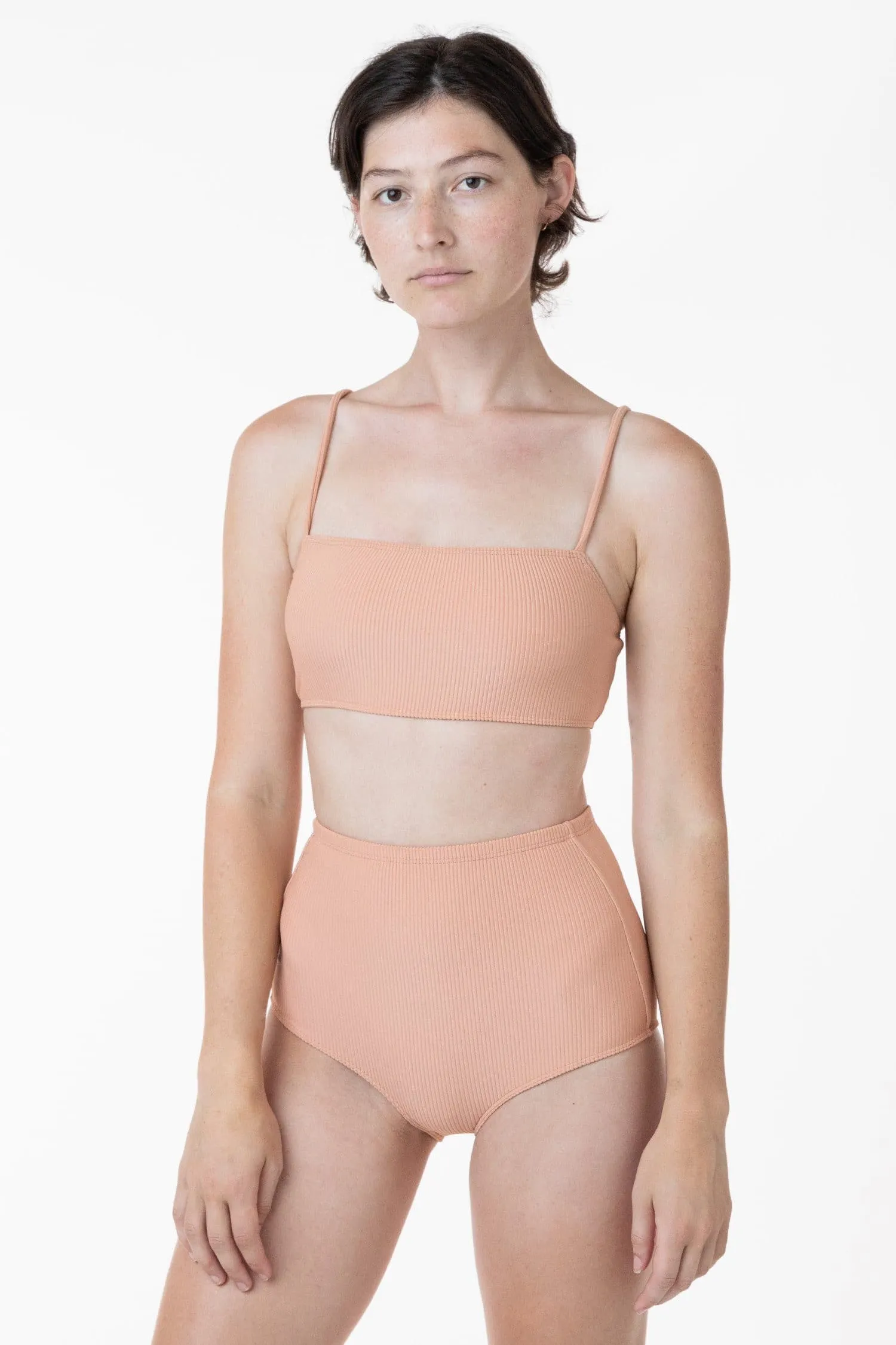 RRS075 - The Ribbed Minimalist Crop Swim Top