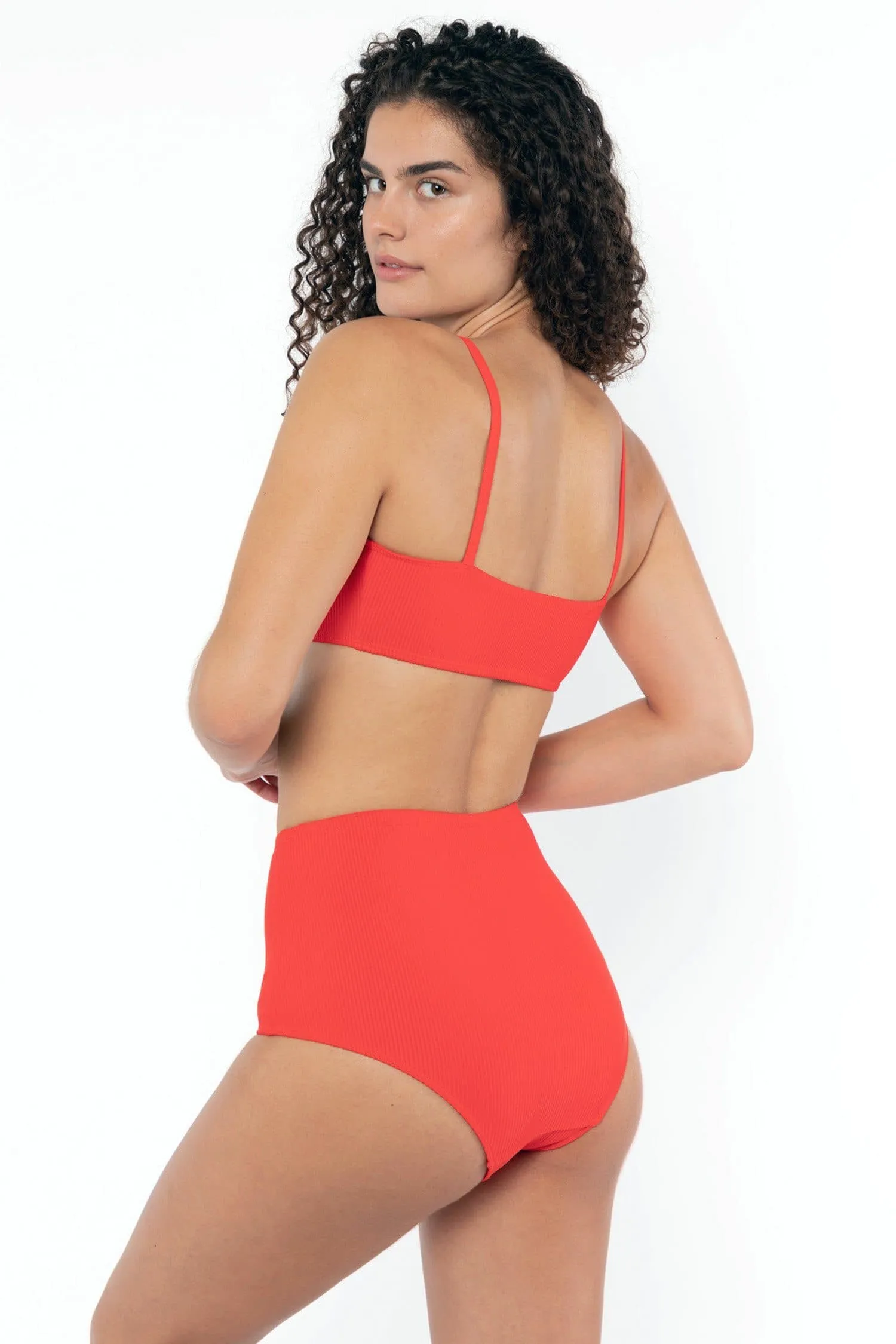 RRS075 - The Ribbed Minimalist Crop Swim Top