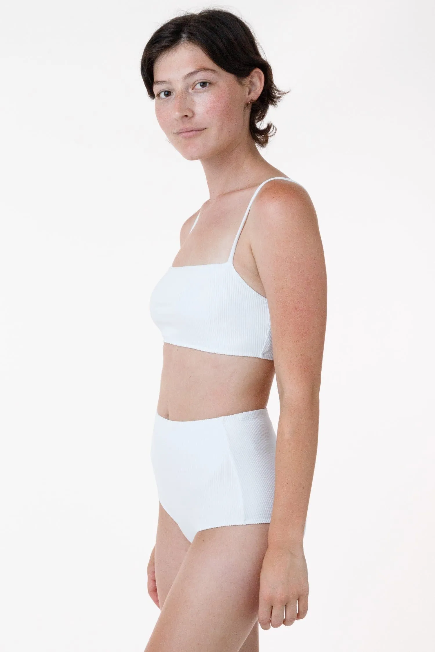 RRS075 - The Ribbed Minimalist Crop Swim Top