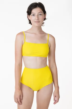 RRS075 - The Ribbed Minimalist Crop Swim Top