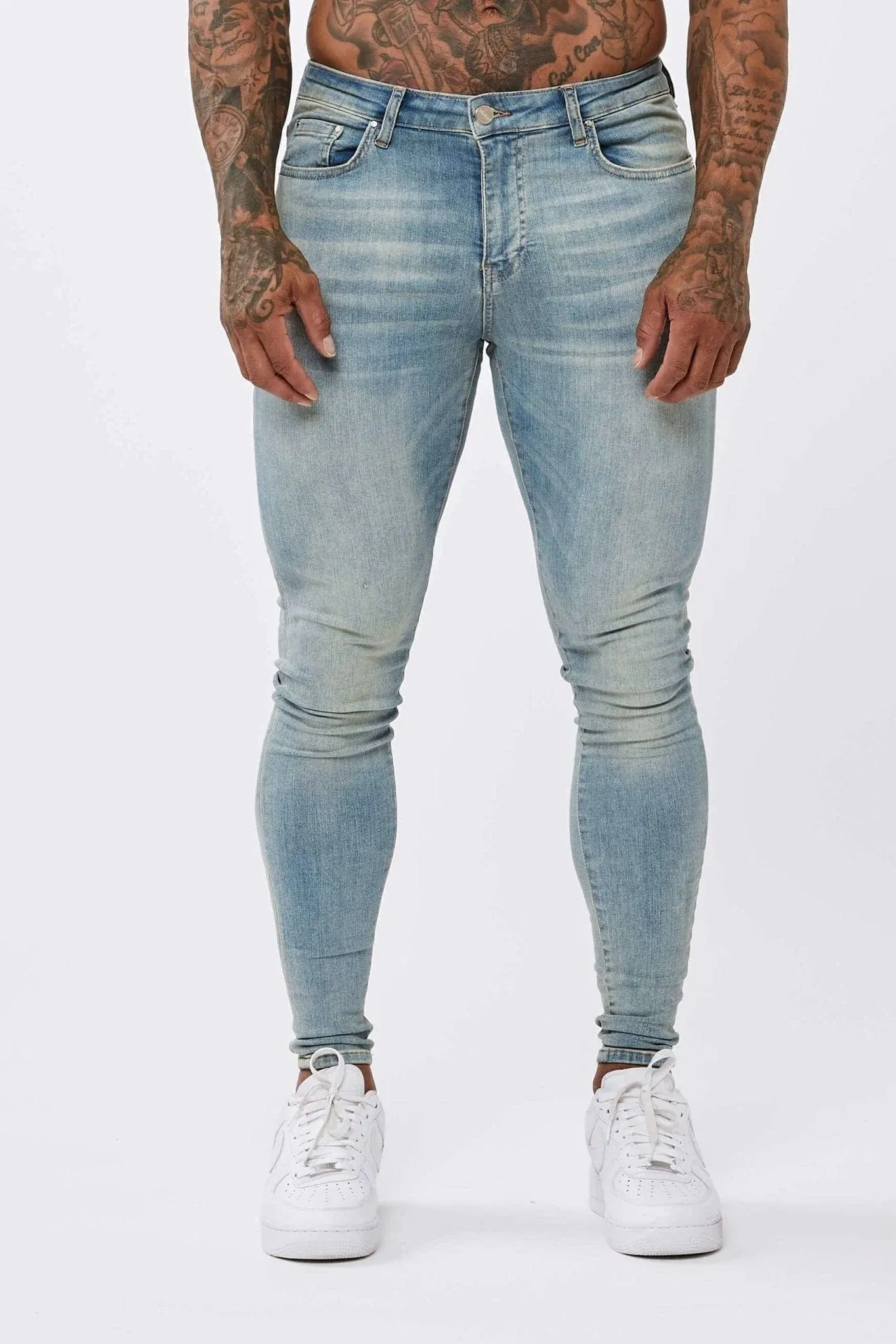 SKINNY FIT JEANS - LIGHT WASHED SAND BLUE