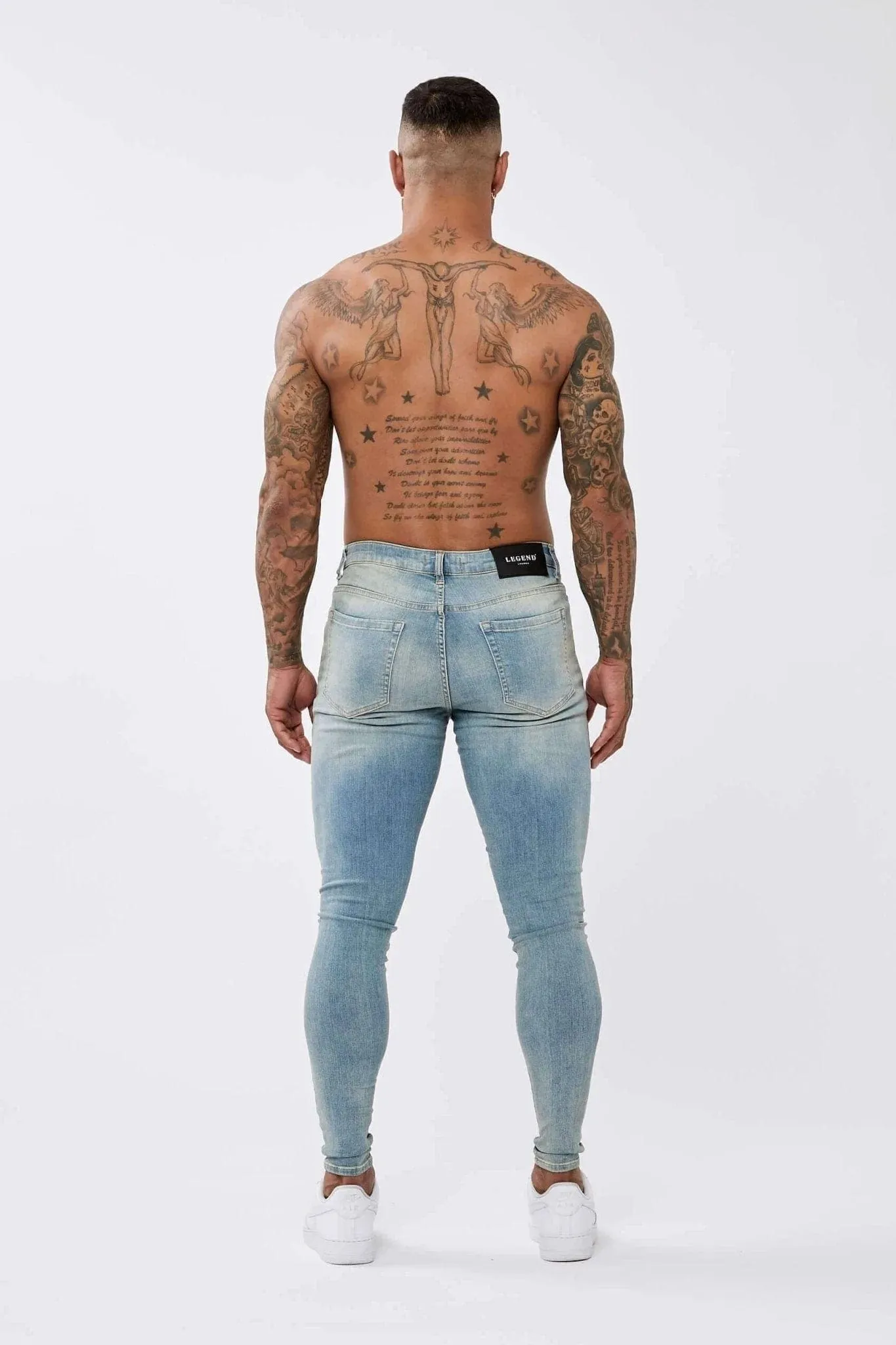 SKINNY FIT JEANS - LIGHT WASHED SAND BLUE