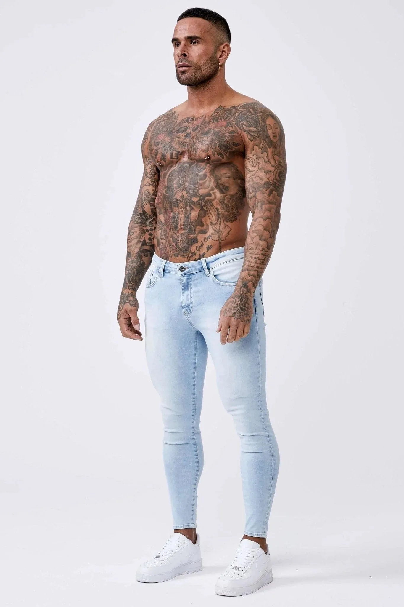 SKINNY FIT JEANS - PALE BLUE WASH