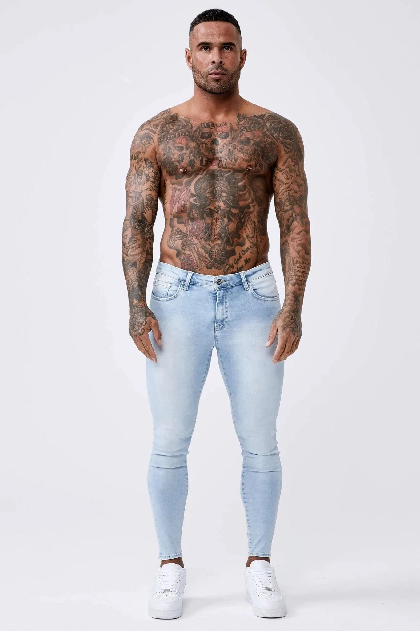 SKINNY FIT JEANS - PALE BLUE WASH