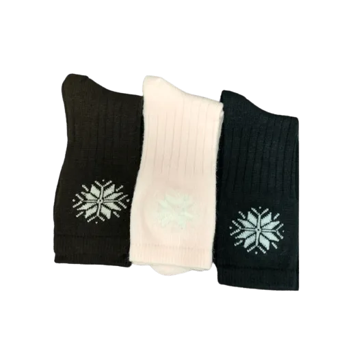 Snowflake Pattern Soft Acrylic Crew Women's Socks