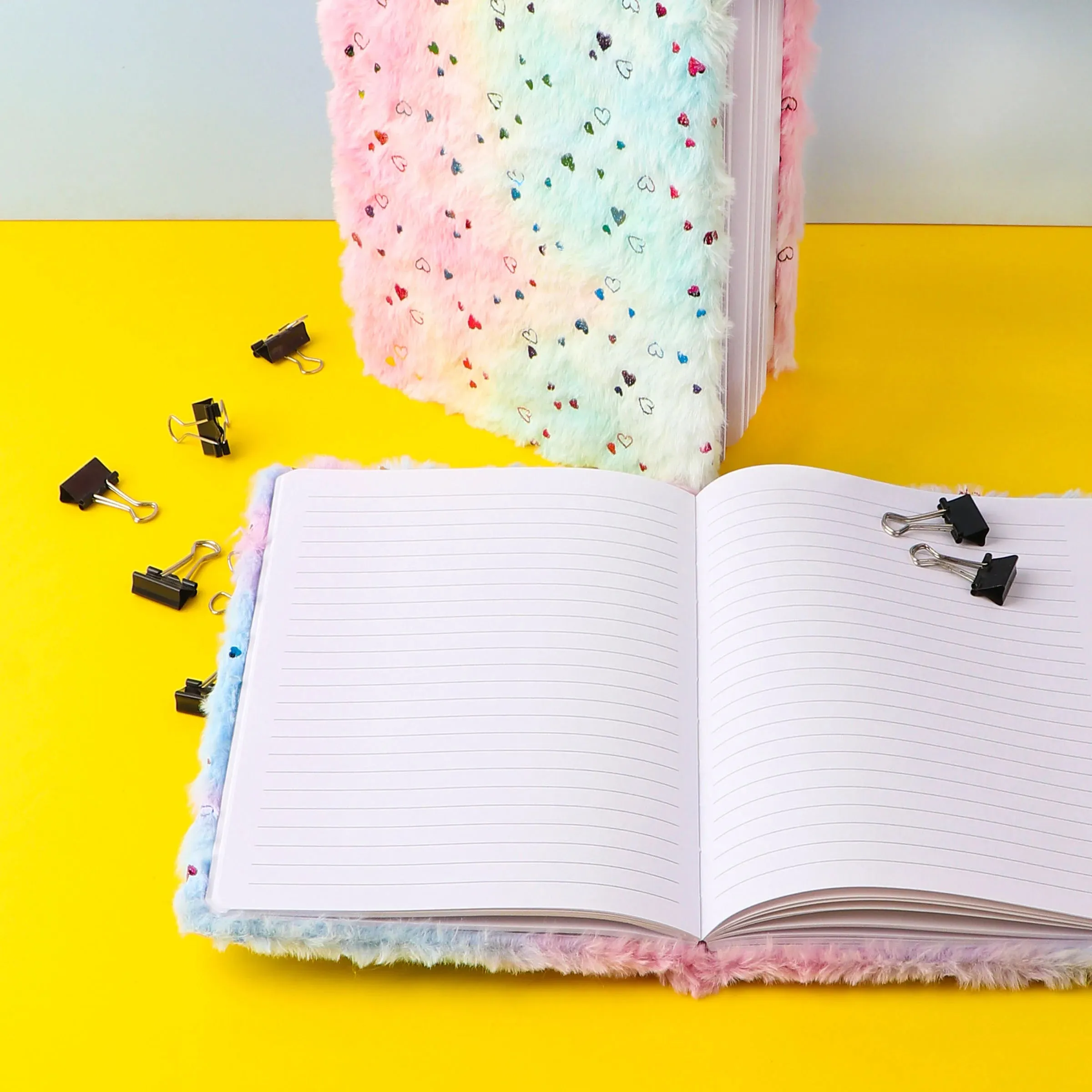 Sprinkled Hearts Mermaid Fur Notebook Diary