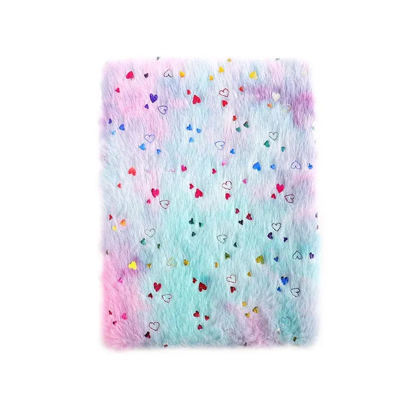 Sprinkled Hearts Mermaid Fur Notebook Diary