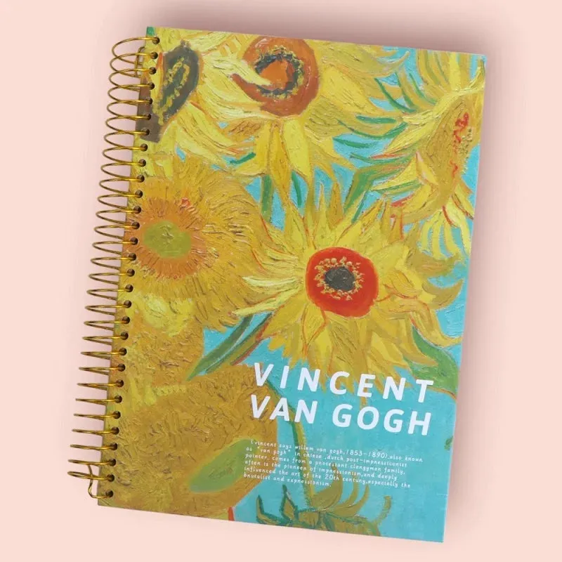 Sun Flower By Vincent Van Gogh Coil Register Notebook