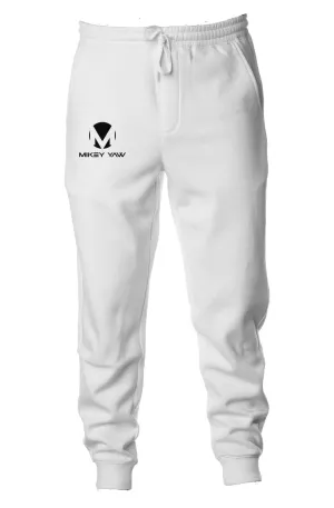 White Fleece Jogger Sweatpants