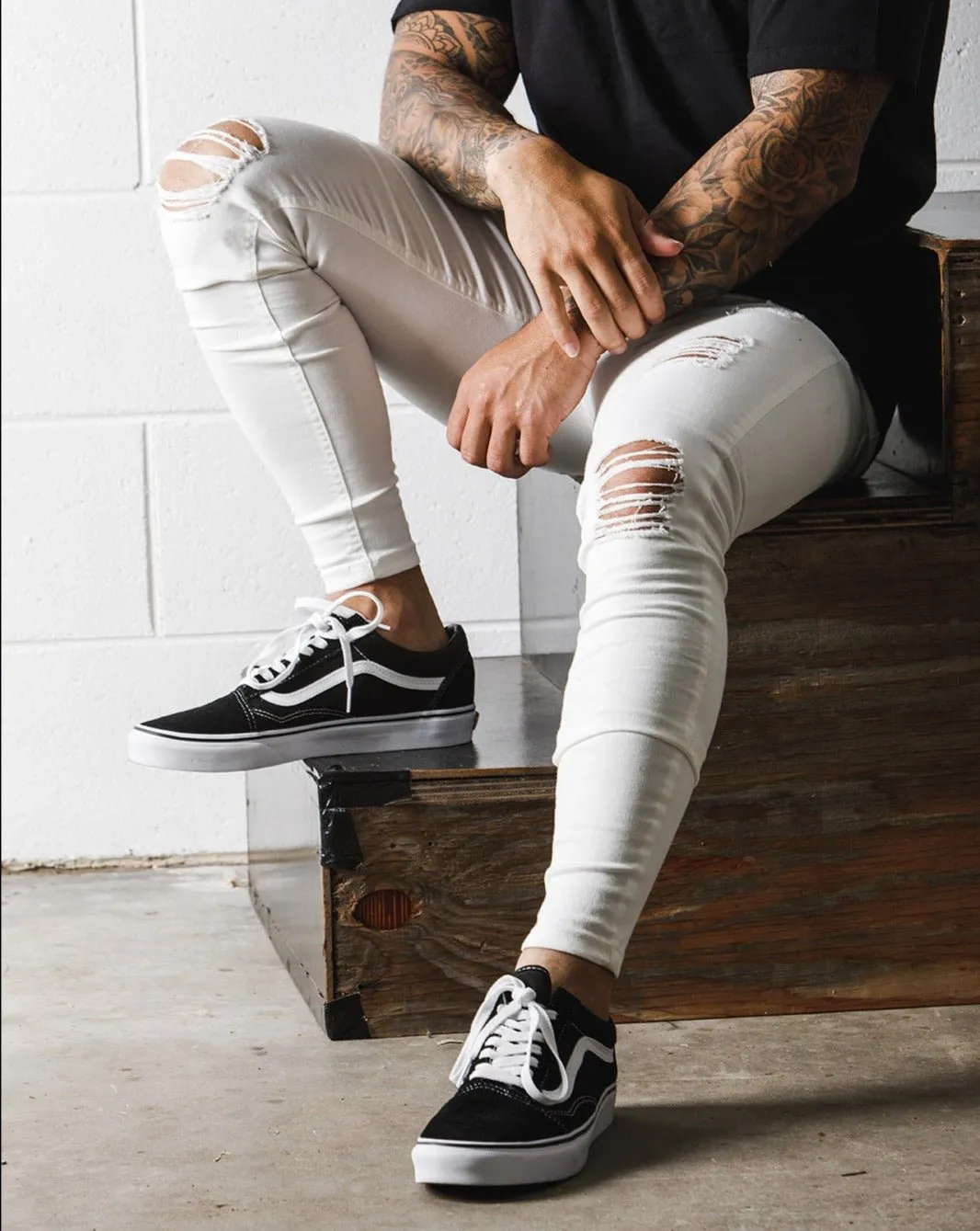 White Ripped Jeans